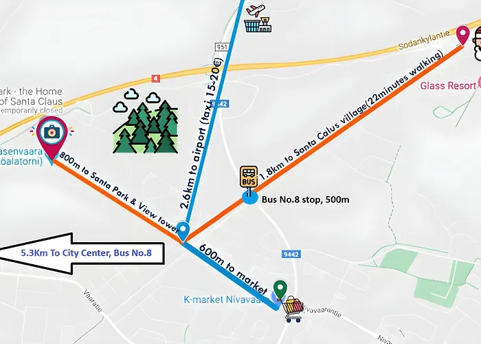 Santa's Winter Caravan-kabe Smaragd Camping Rovaniemi